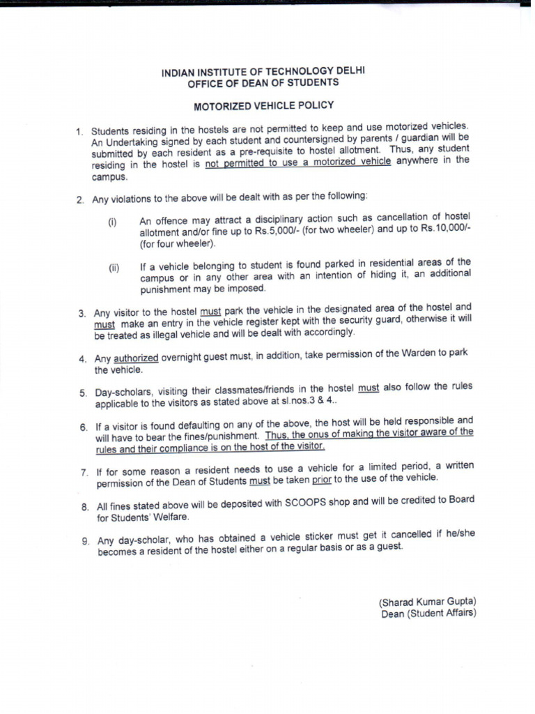 Motorized Vehicle Policy | PDF