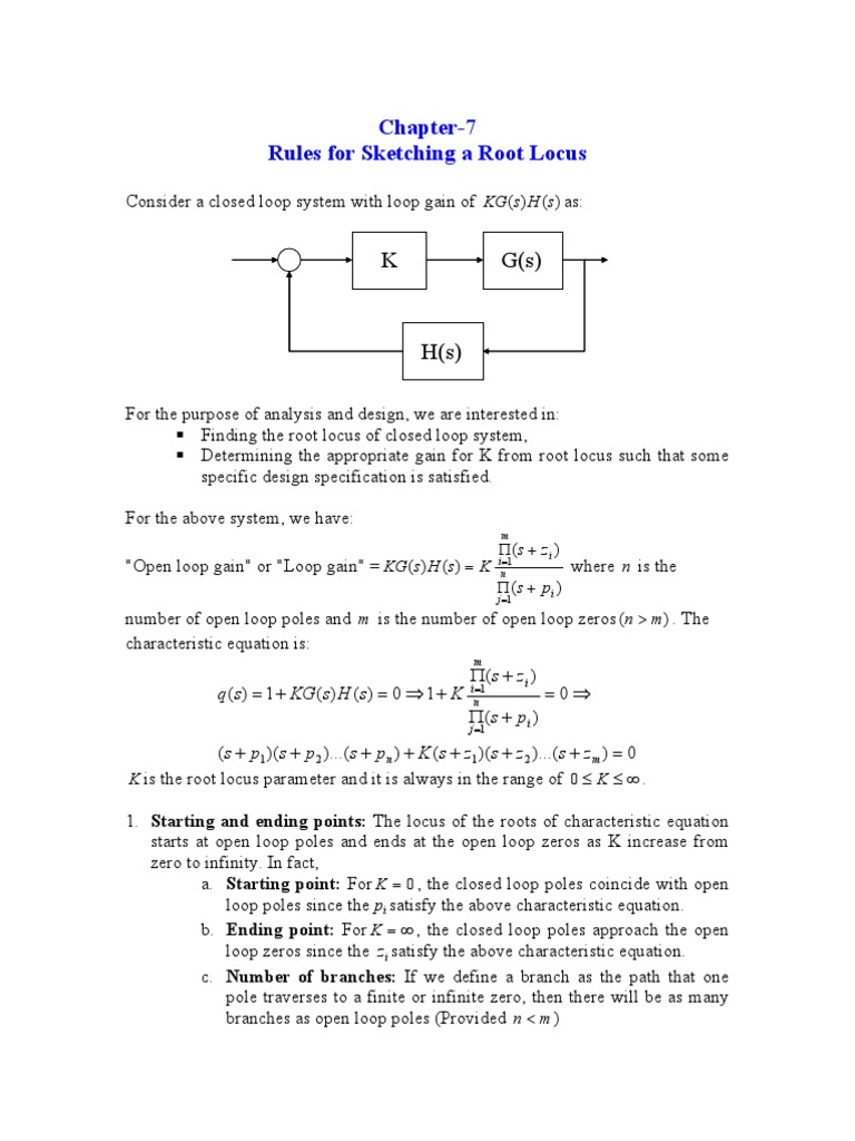 Root Locus Sketching Rules | PDF | Teaching Methods & Materials