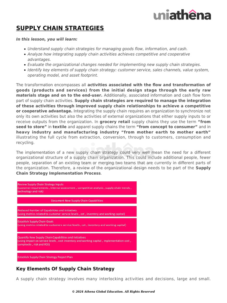 Supply Chain Strategies | PDF | Supply Chain | Customer