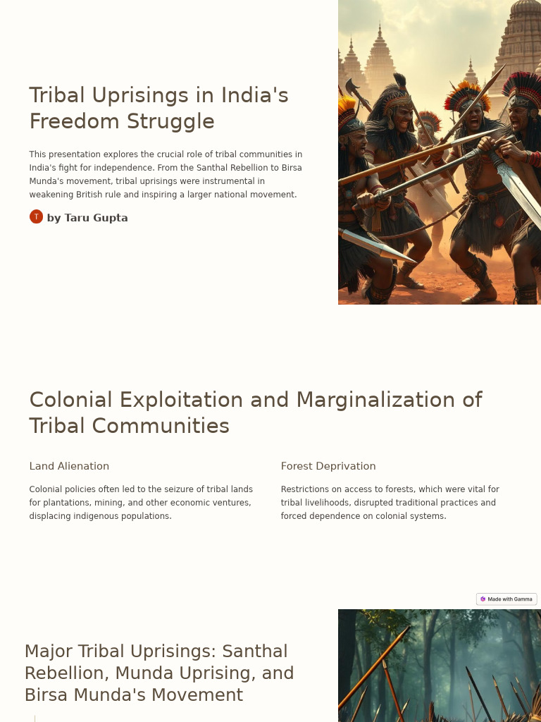 Tribal Uprisings in Indias Freedom Struggle | PDF | British Raj ...
