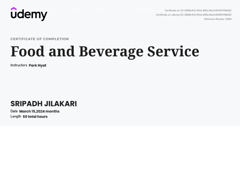 Udemy Certificate | PDF