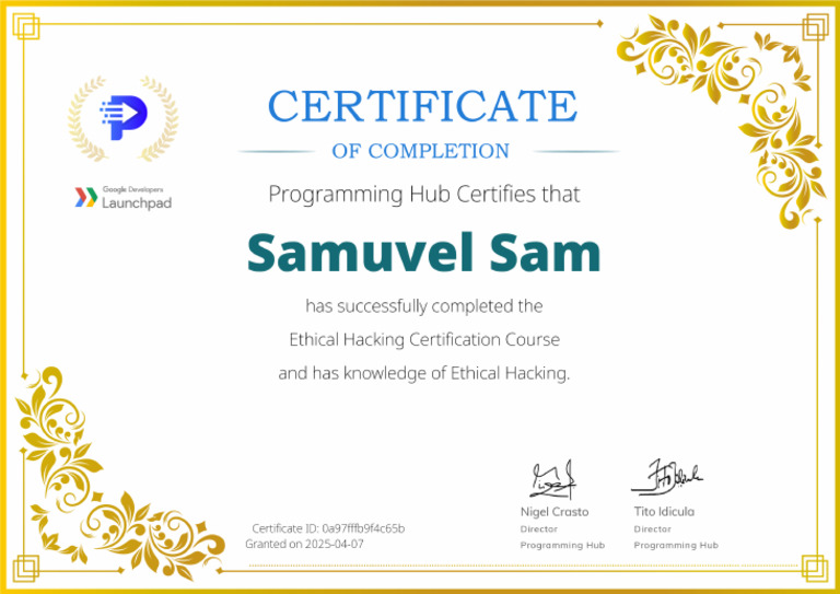 Samuvel Sam - Ethical Hacking | PDF