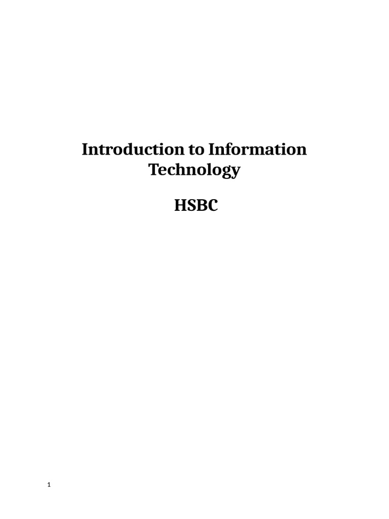 HSBC Introduction To Information Technology | PDF | Artificial ...