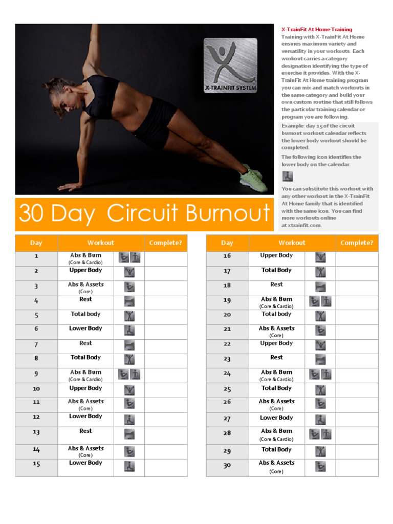30 Day Circuit Burnout | PDF | Aerobic Exercise | Physical Fitness