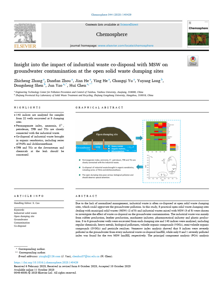 1 s2.0 S0045653523026991 Main | PDF | Municipal Solid Waste | Landfill
