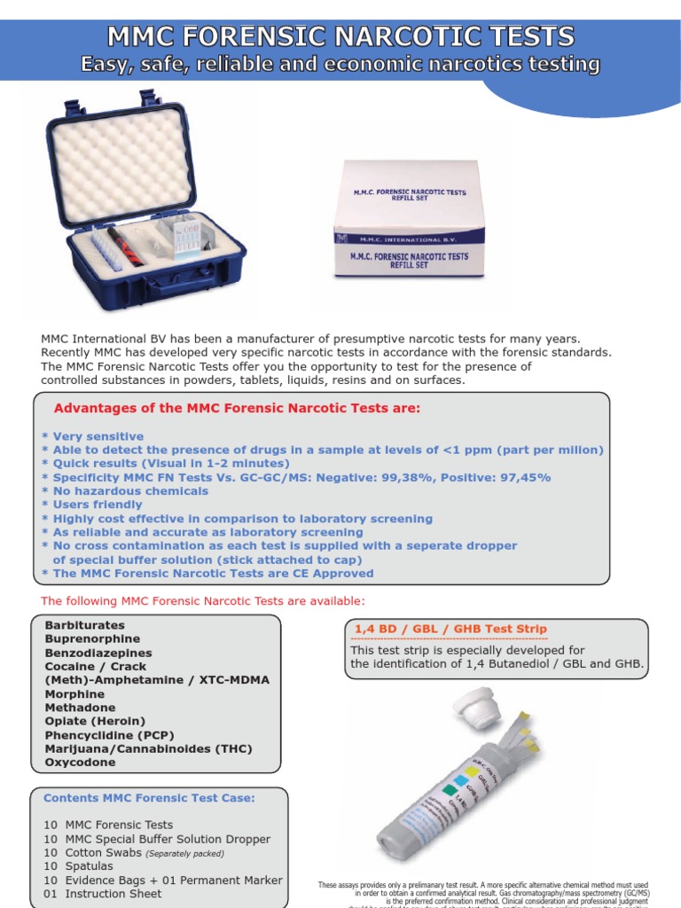 Forensic Test Leaflet Narcotic Gas Chromatography