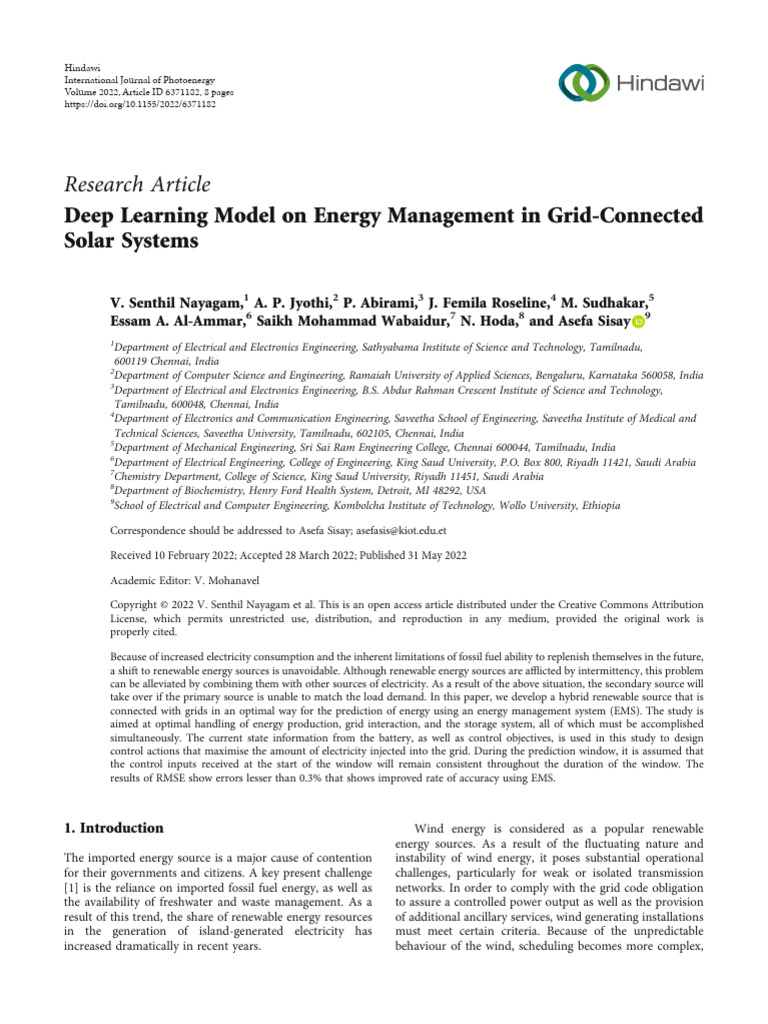 Deep Learning for Solar Energy Management | PDF | Energy Development ...