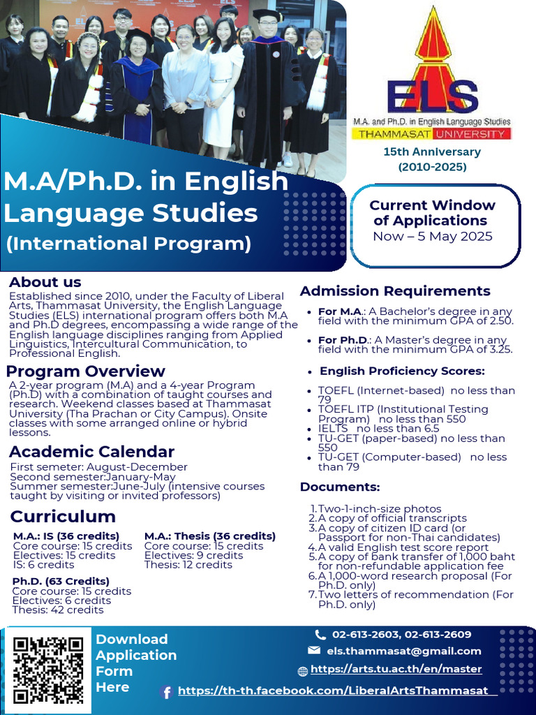 Thammasat University ELS Programs Overview | PDF | Linguistics ...