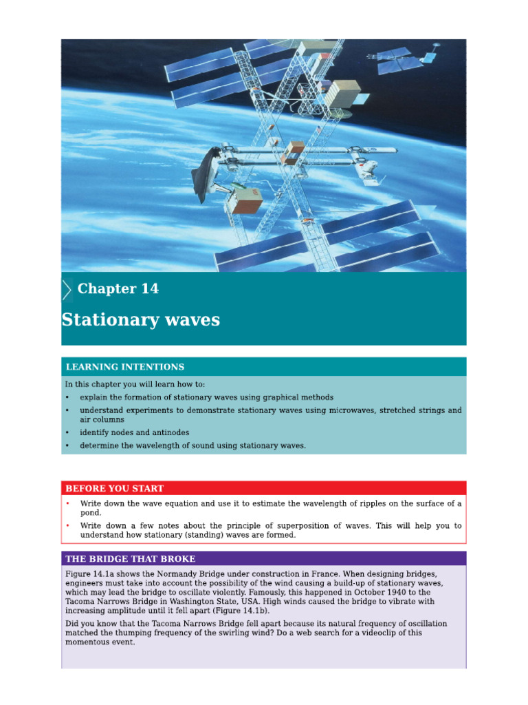 Chap 14 Stationary Waves | PDF