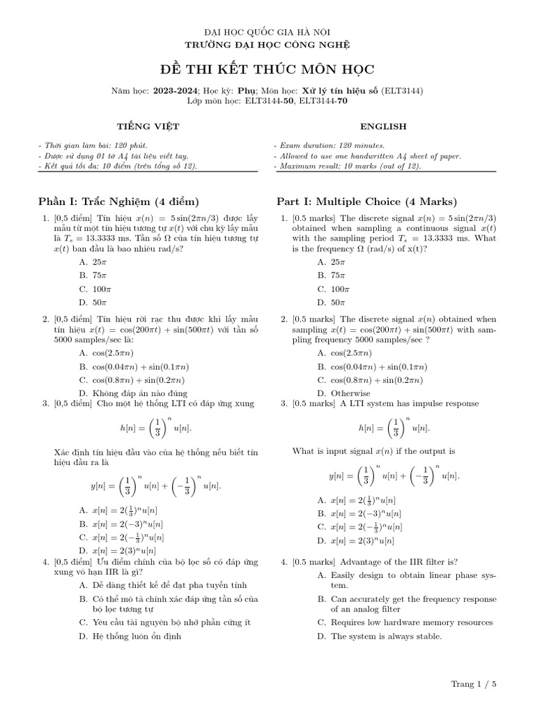 Thi CK DSP 3144-2 | PDF