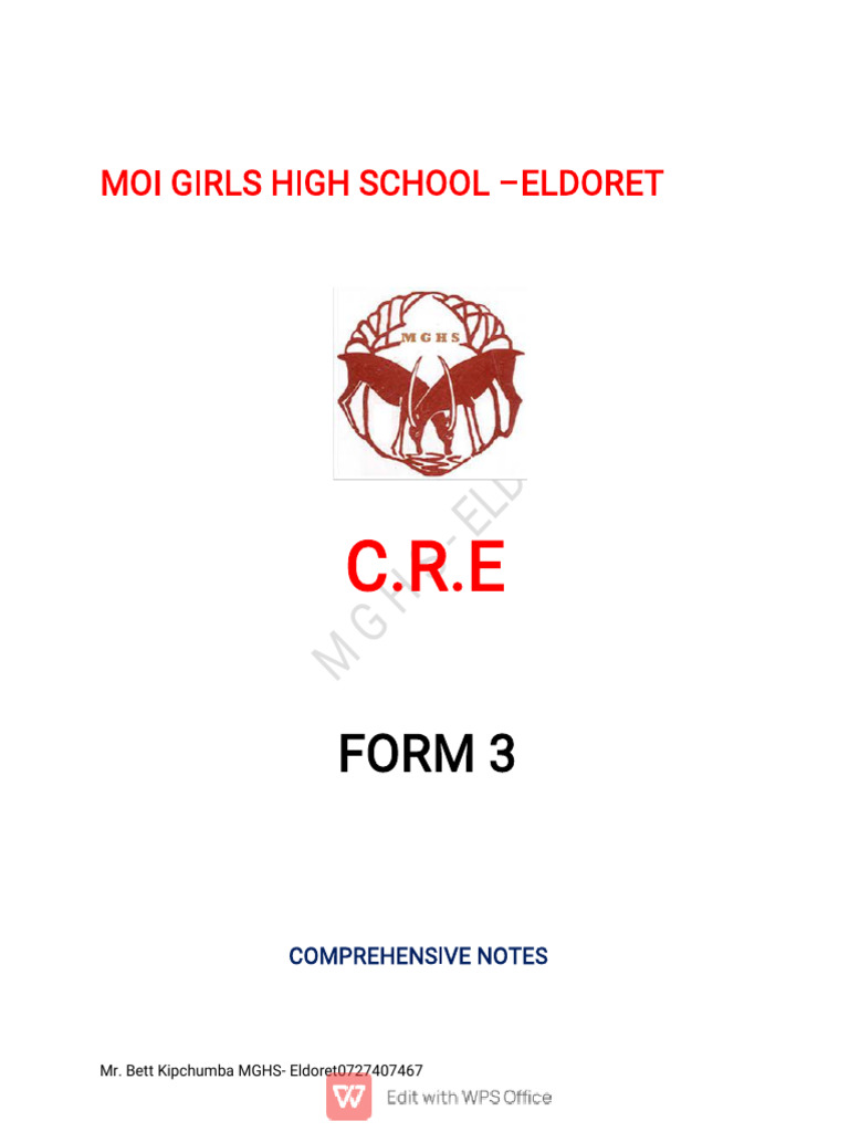 CRE NOTES FORM 3 NOTES | PDF | Jesus | Prophet