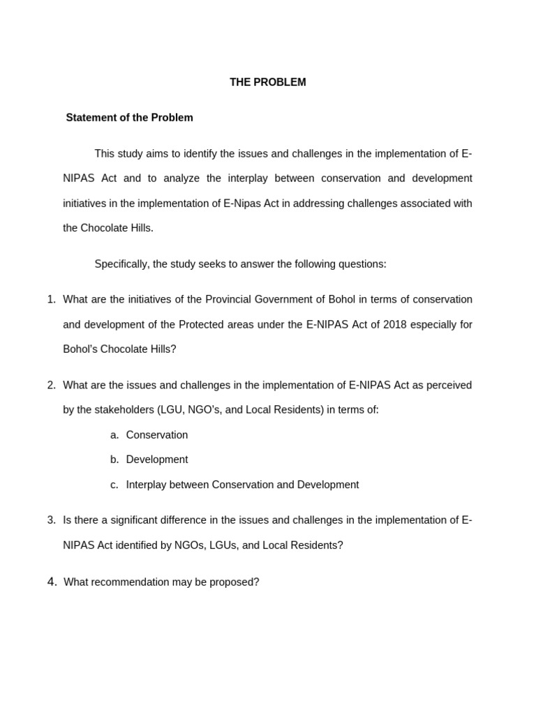 THE PROBLEM | PDF