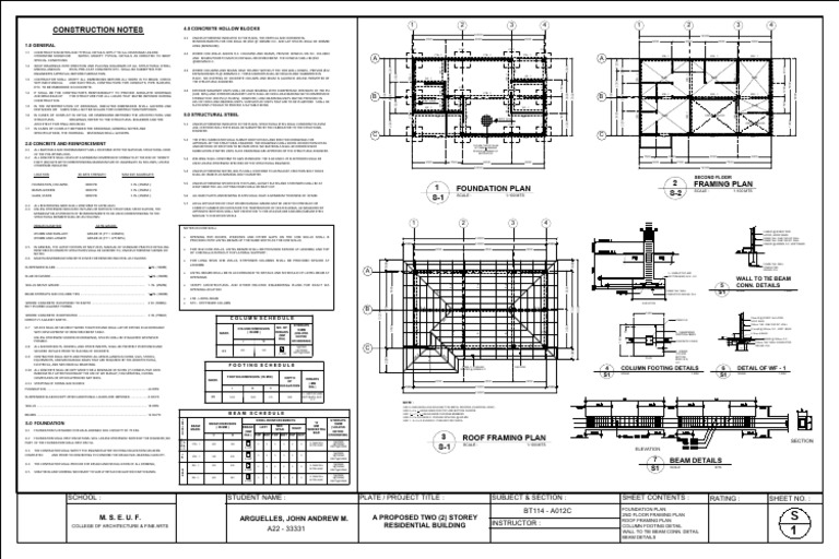 Construction Notes for Concrete Hollow Blocks | PDF | Structural Steel ...