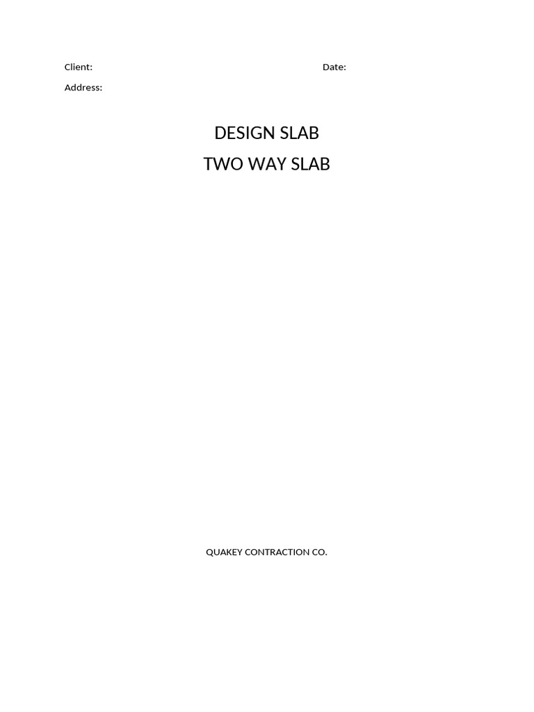 Structural Design for Two-Way Slab | PDF | Concrete | Materials