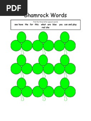 Shamrock Popcorn Words