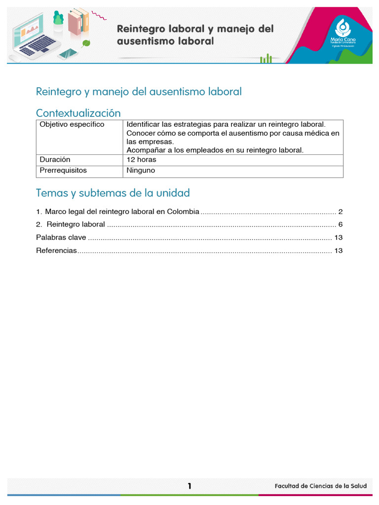 Reintegro Laboral y Ausentismo en Colombia | PDF | Seguridad y salud ...