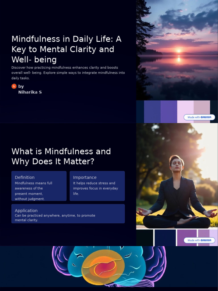 Mindfulness in Daily Life A Key To Mental Clarity and Well Being PDF
