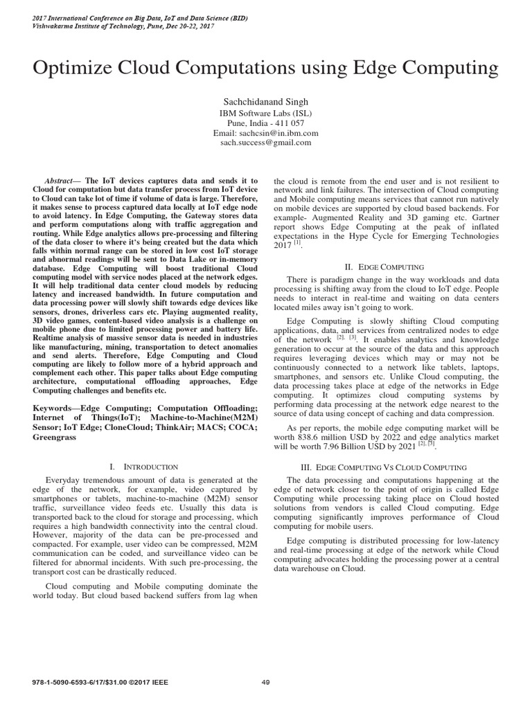 Optimize Cloud with Edge Computing | PDF | Cloud Computing | Internet ...