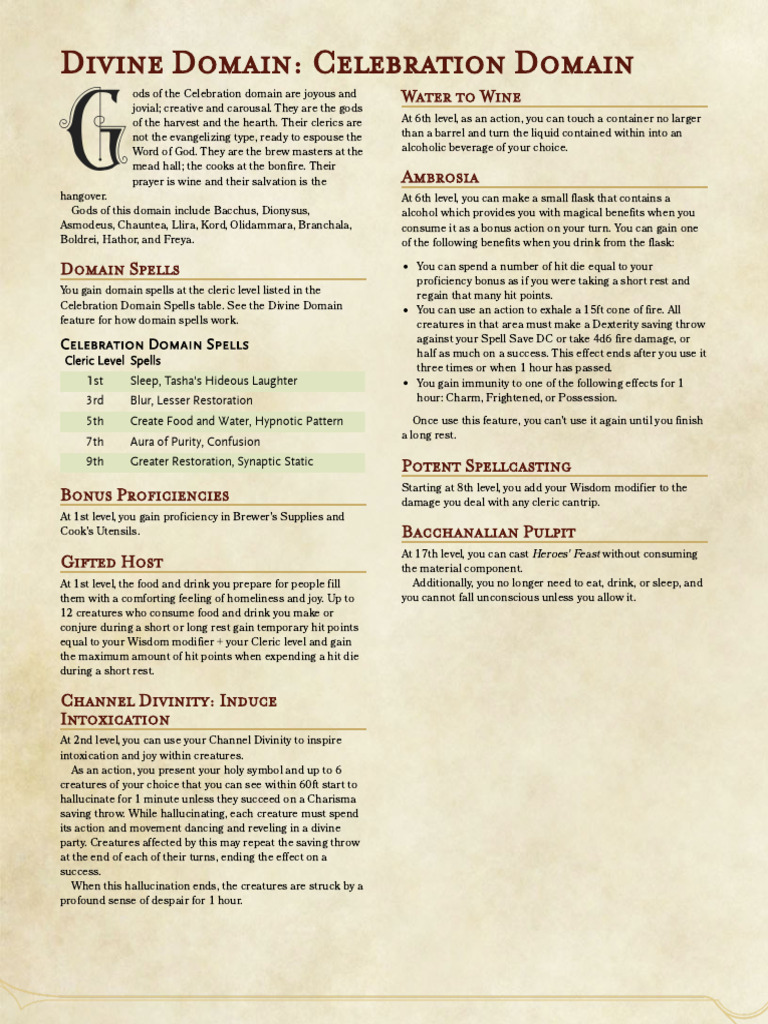 Overview of the Celebration Domain | PDF