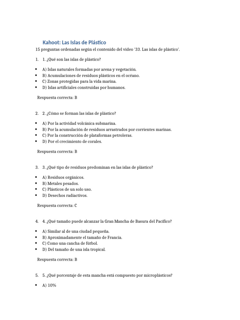 Islas de Plástico: Impacto y Soluciones | PDF | Isla | El plastico