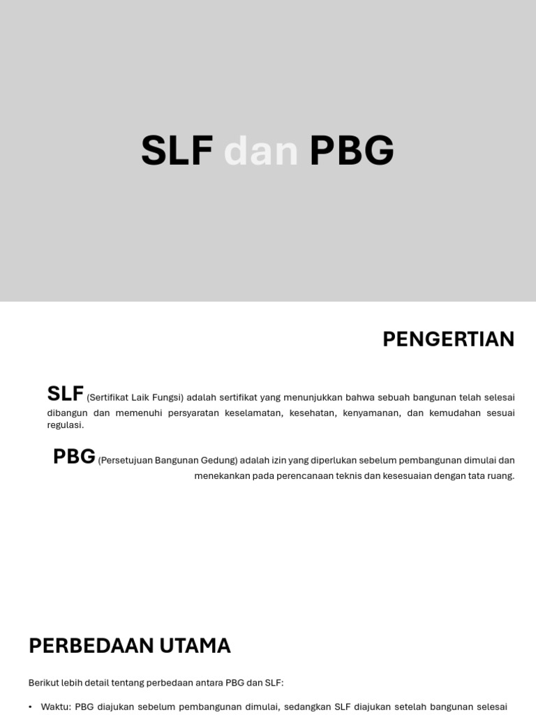 Perbedaan PBG dan SLF dalam Pembangunan | PDF