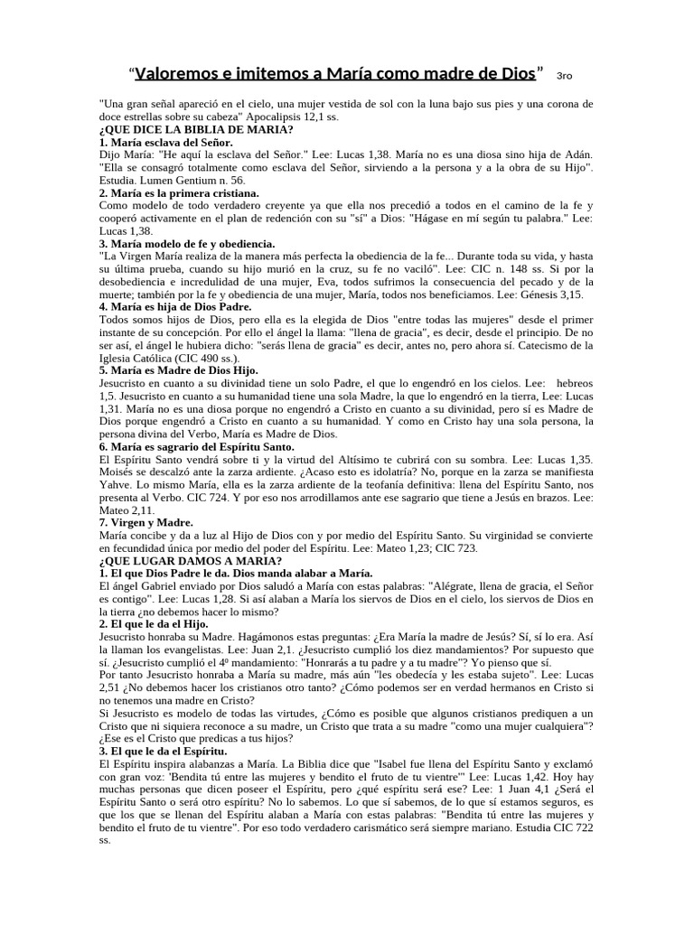 María: Madre de Dios y Modelo de Fe | PDF | María, madre de Jesús ...