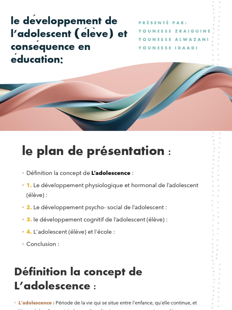 Développement de l'Adolescent en Éducation | PDF | Adolescence | Puberté