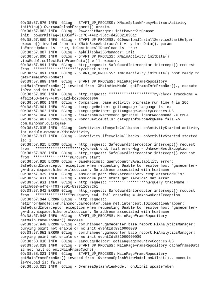 GCLog Startup Process and Errors | PDF | Network Architecture ...