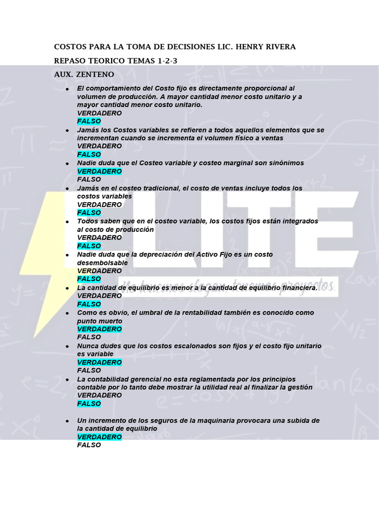 Costos para la Toma de Decisiones Empresariales | PDF | Contabilidad ...