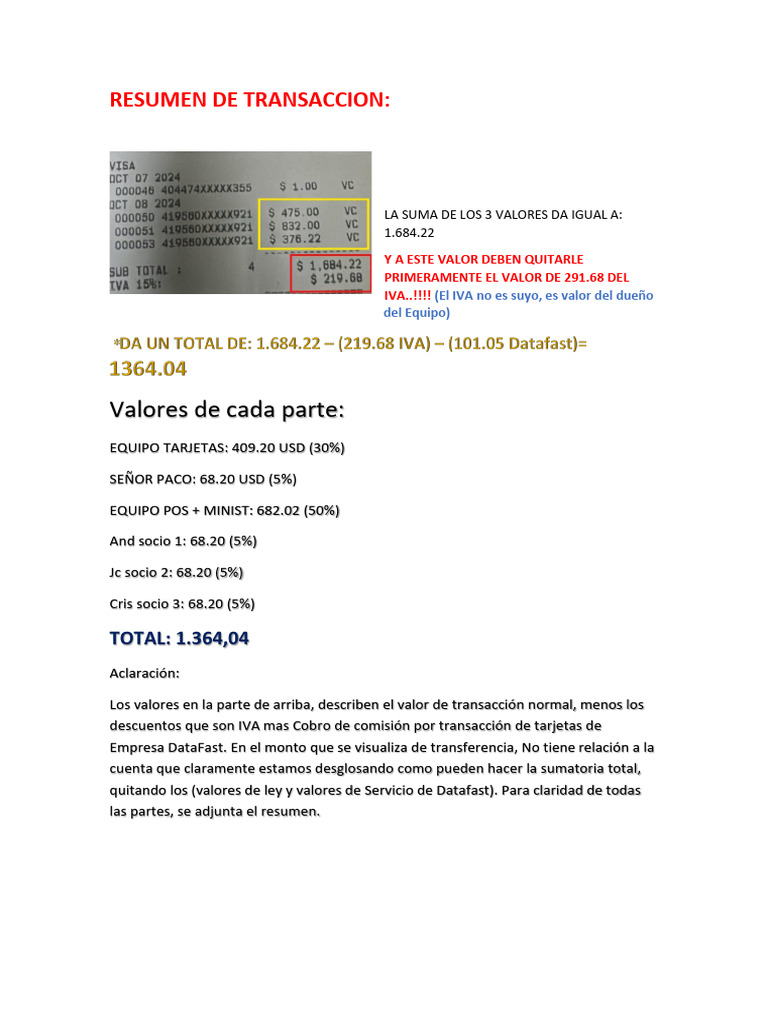 Resumen de Transaccion | PDF