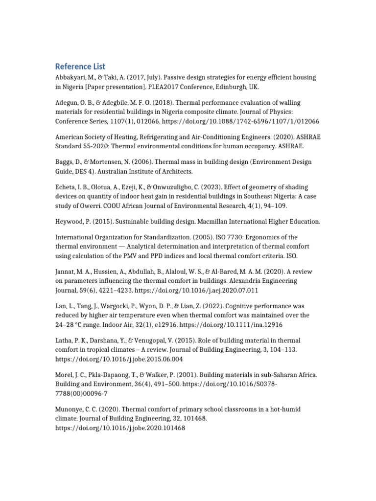 Reference List | PDF | Building Technology | Building
