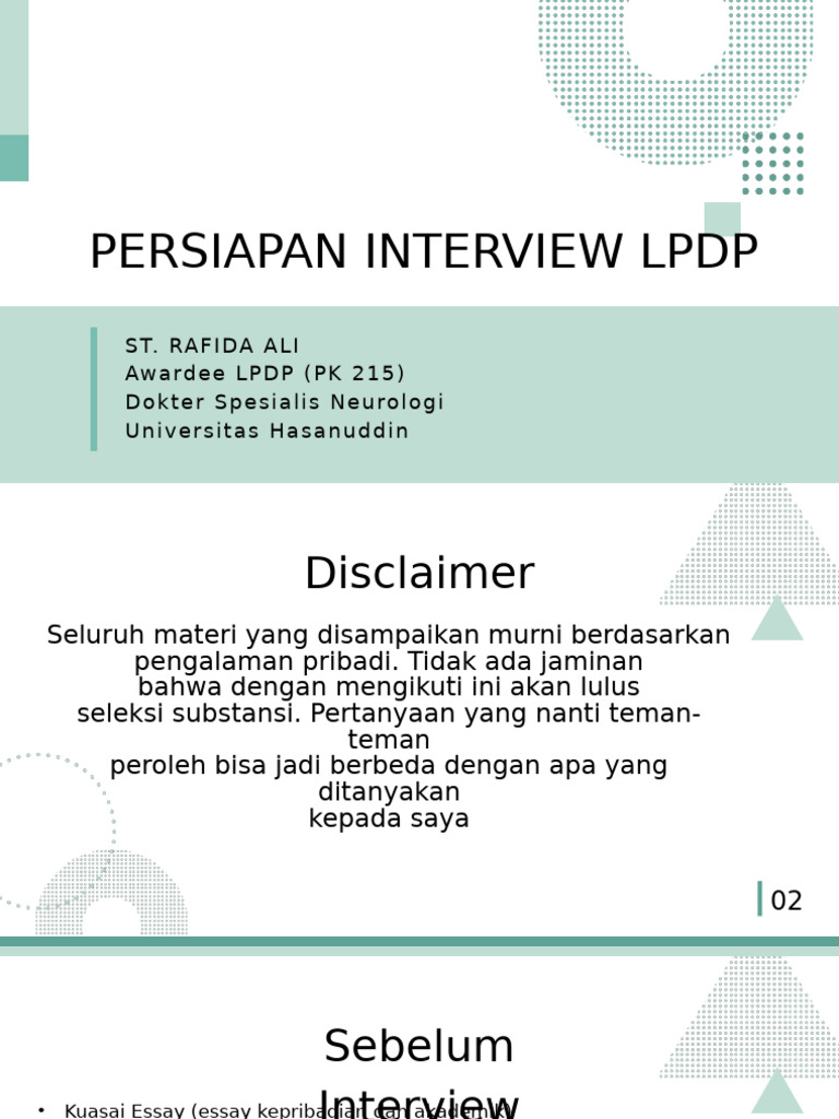 Persiapan Sukses Interview LPDP | PDF