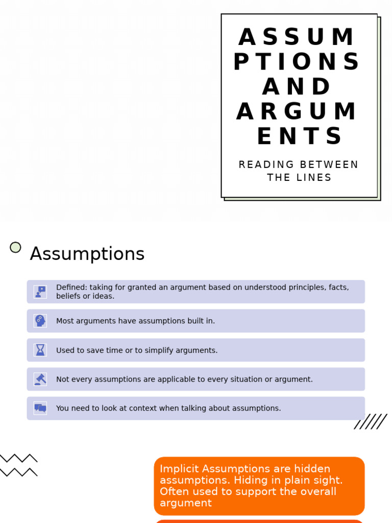 Understanding Implicit Assumptions in Arguments | PDF | Argument ...