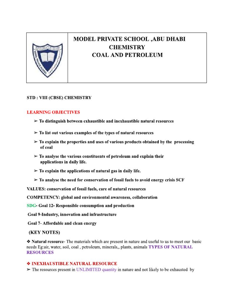 Coal and Petroleum Notes | PDF
