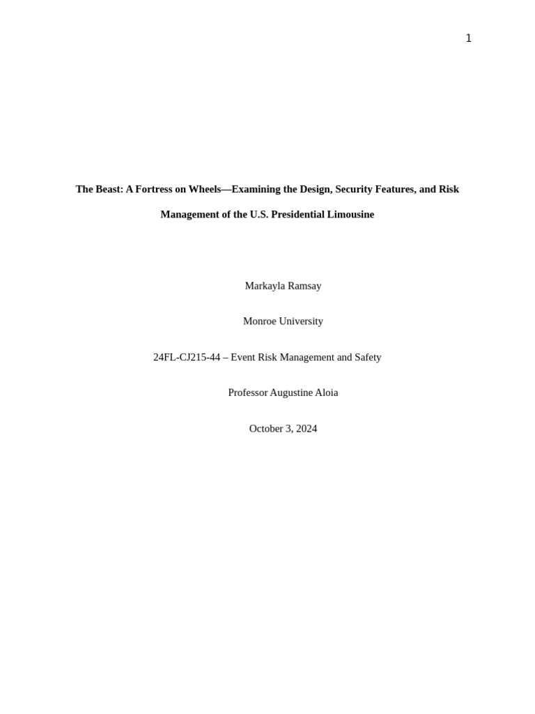 Finished Event Risk Management and Safety Paper | PDF | United States ...