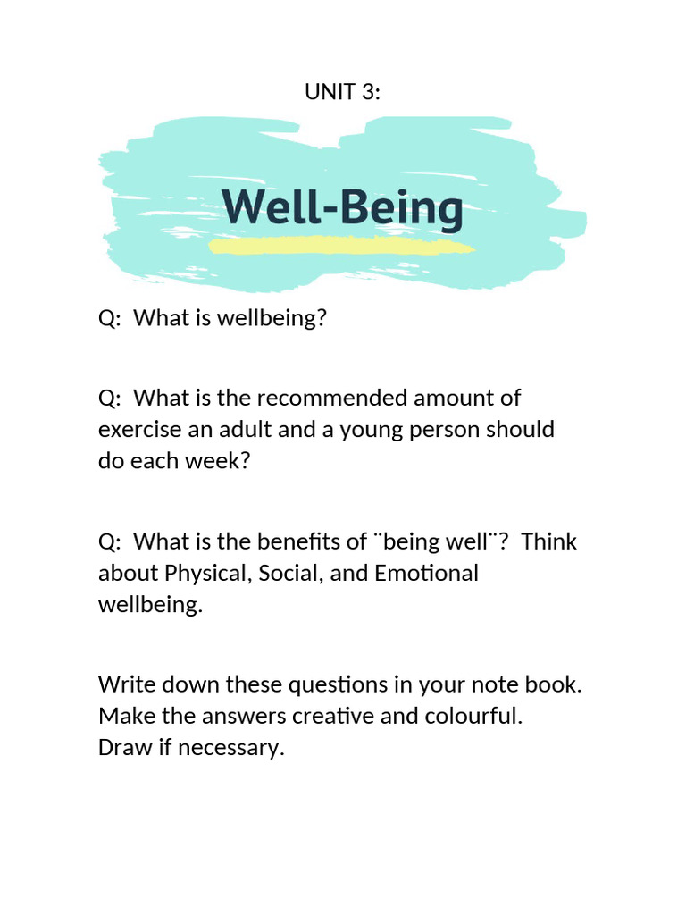 Understanding Wellbeing and Exercise | PDF