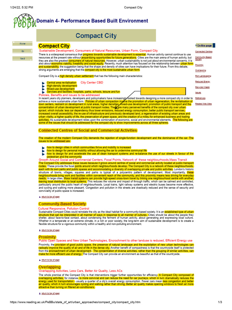Benefits of the Compact City Model | PDF | Cogeneration | Sustainability