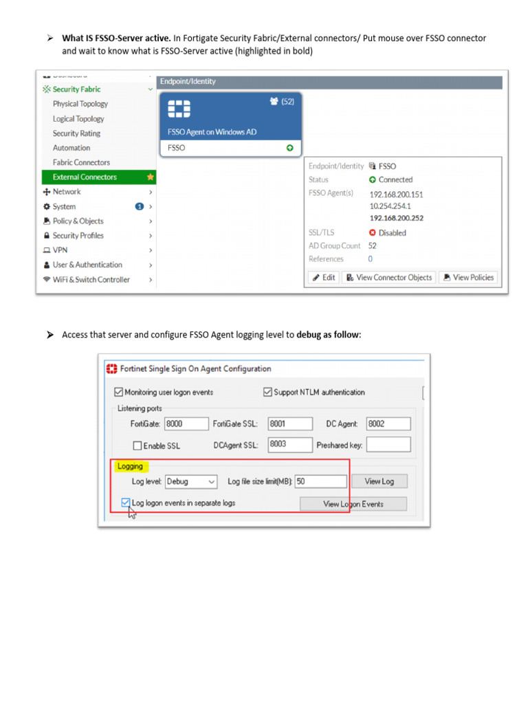 FSSO Troubleshooting Guide for Fortigate | PDF