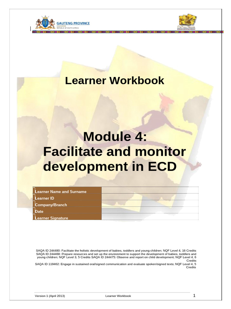 ECD Development Facilitation Workbook | PDF | Learning | Nonverbal ...