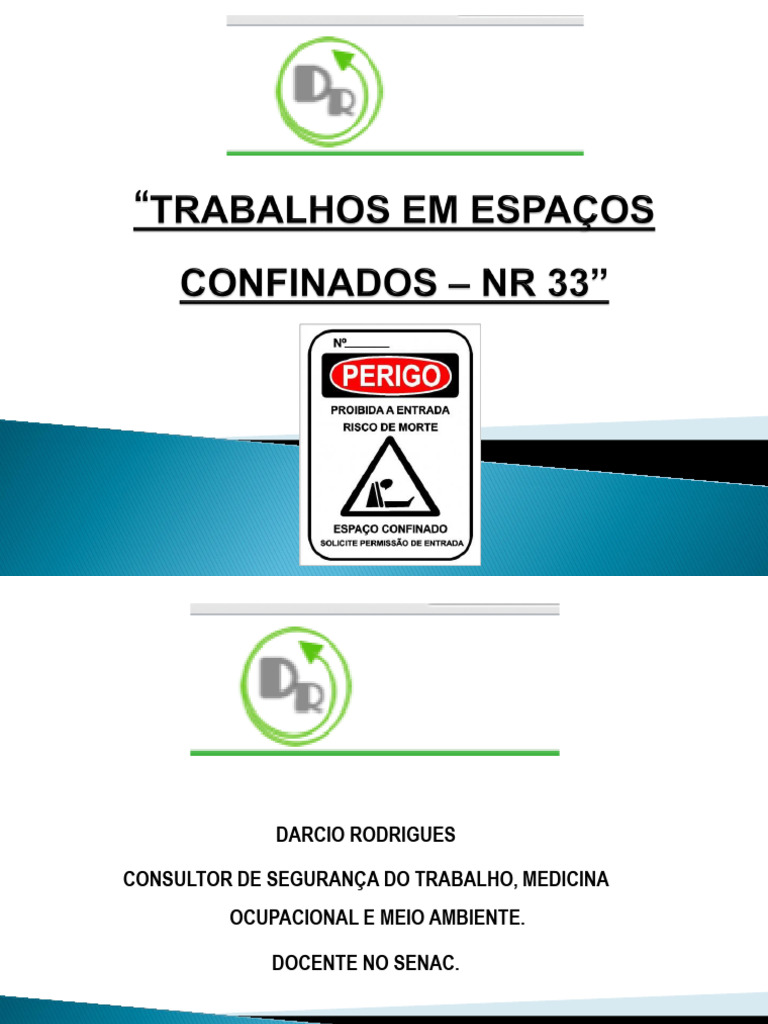 TREINAMENTO ESPAÇO CONFINADO NR 33 | PDF
