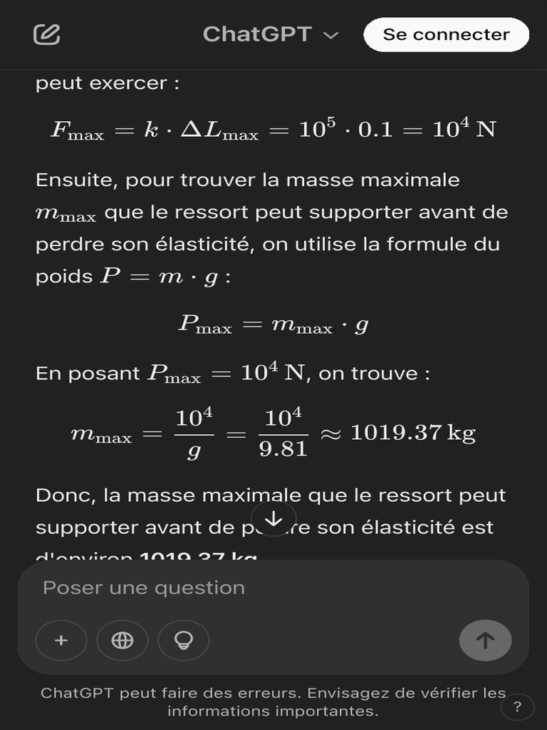 Calcul de la force d'un ressort | PDF