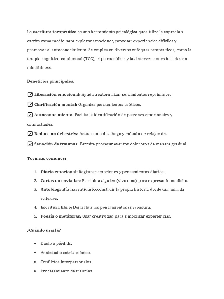 Escritura Terapeutica Pdf