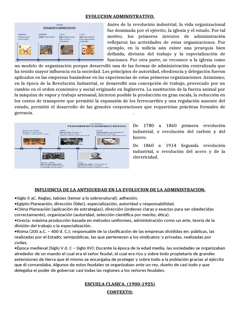 Evolución de la Administración a lo Largo del Tiempo | PDF | Business