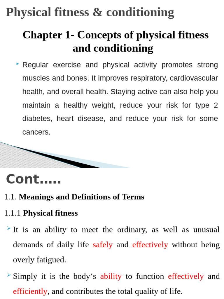 Chapter 1-Concepts of Physical Fitness and Conditioning | PDF ...