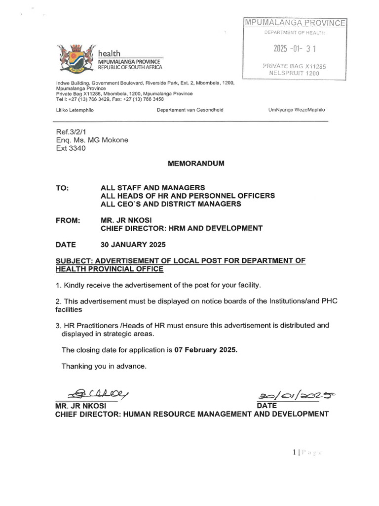Advertisement of Local Posts for Provincial Office | PDF