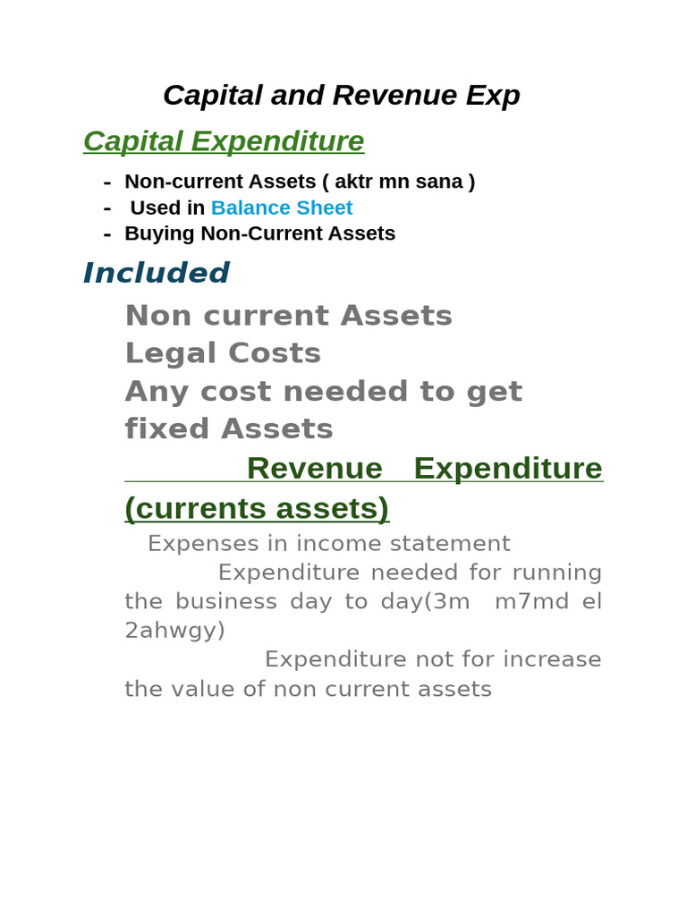 Capital and Revenue Exp | PDF