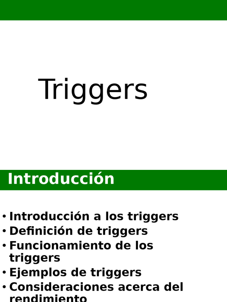 TRIGGERS | PDF | Bases de datos | Software de gestión de datos