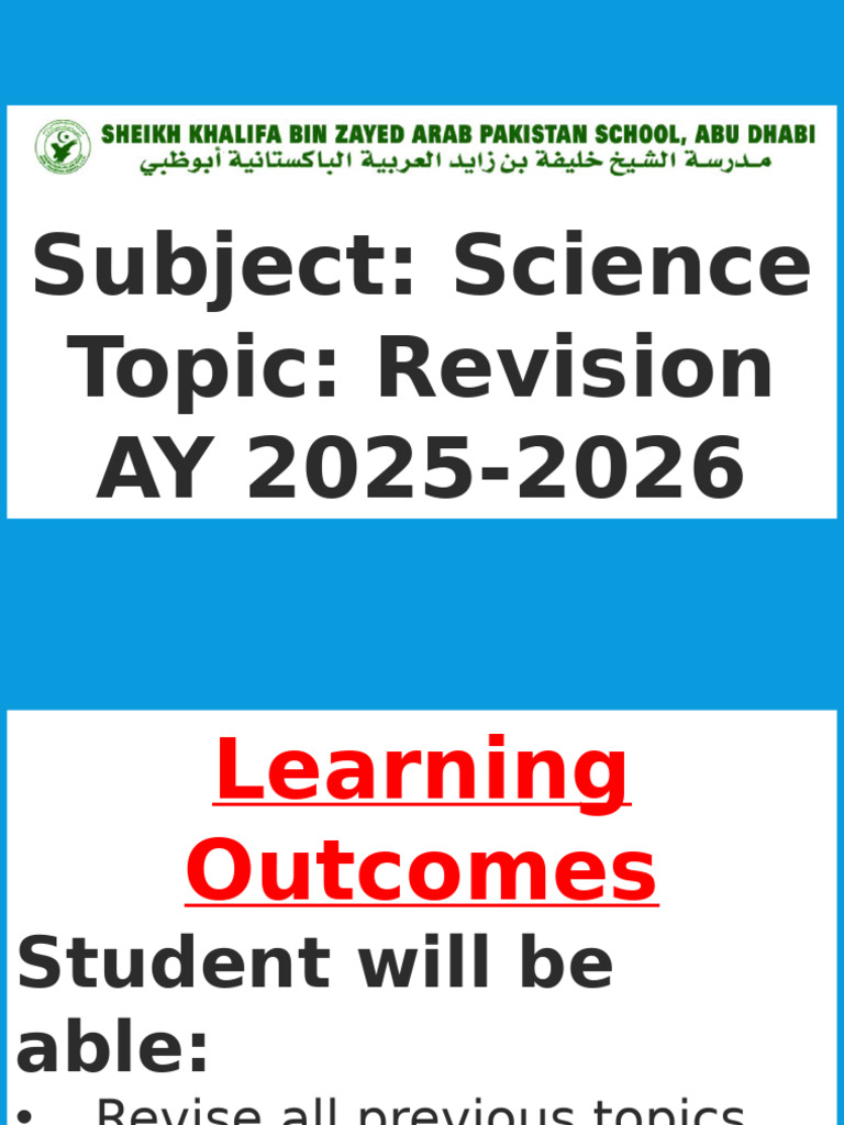 Science Revision PPT - KG2 | PDF