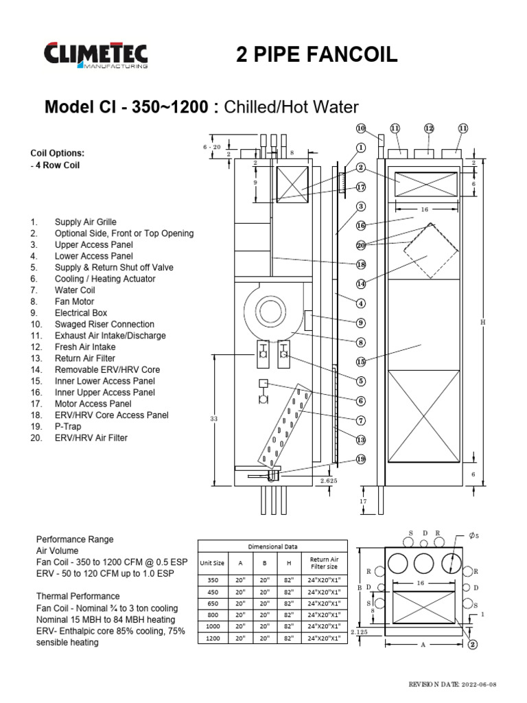 2 Pipe Fan Coil With Integral ERV CI | PDF | Machines | Mechanical ...