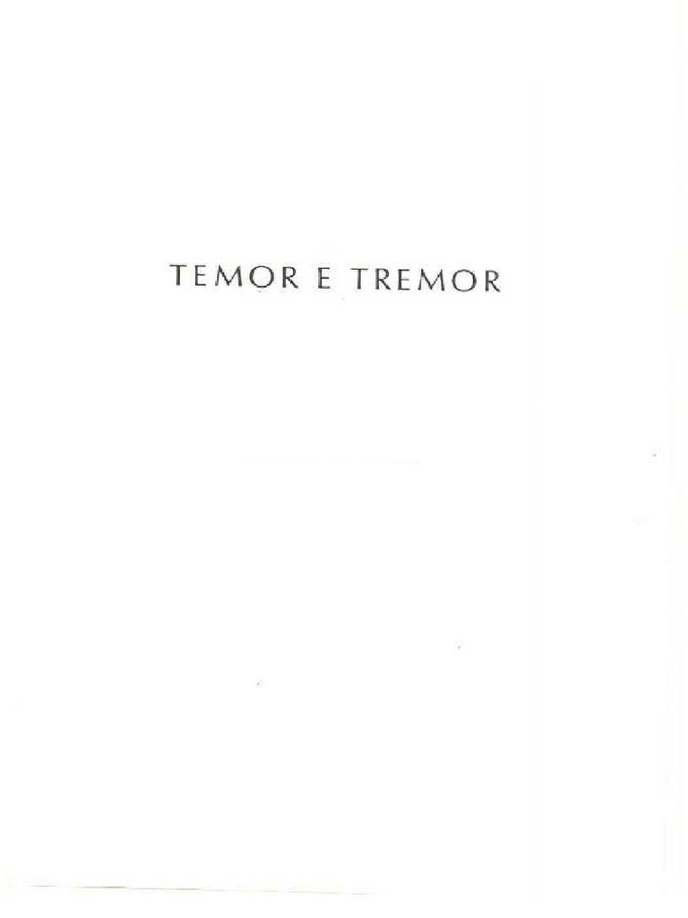 Temor e Tremor Autor Soren Kierkgaard | PDF